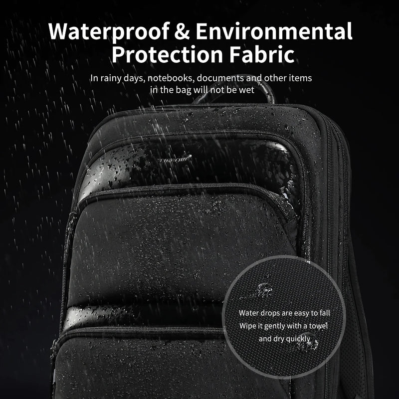 men's slim waterproof laptop backpack, view 9 - MRSLM