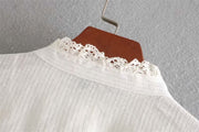 women's lace embroidered bubble sleeve top, view 2 - MRSLM