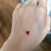silver zircon love heart necklace, view 3 - MRSLM
