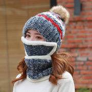women's knit hat with pom, view 3 - MRSLM