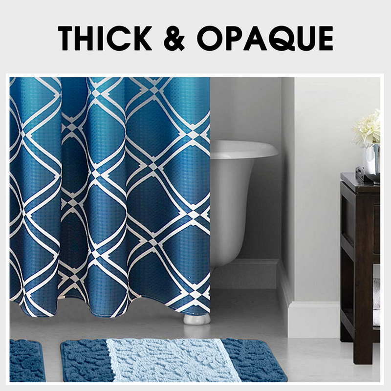 Geometric gradient waterproof shower curtain, view 9 - MRSLM