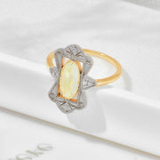 gold plated s925 silver prehnite ring, view 4 - MRSLM