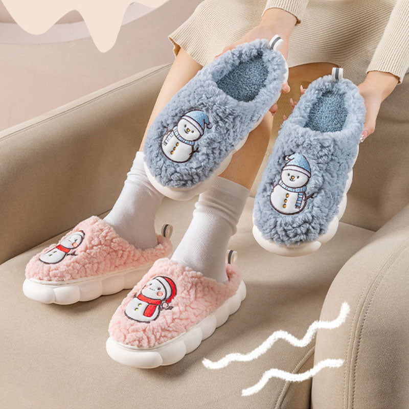 snowman plush house slippers, view 3 - MRSLM