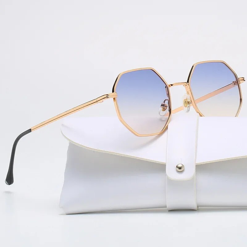polygonal metal sunglasses for women, view 8 - MRSLM