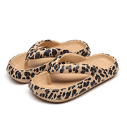 women's leopard print flip-flop sandals, view 2 - MRSLM