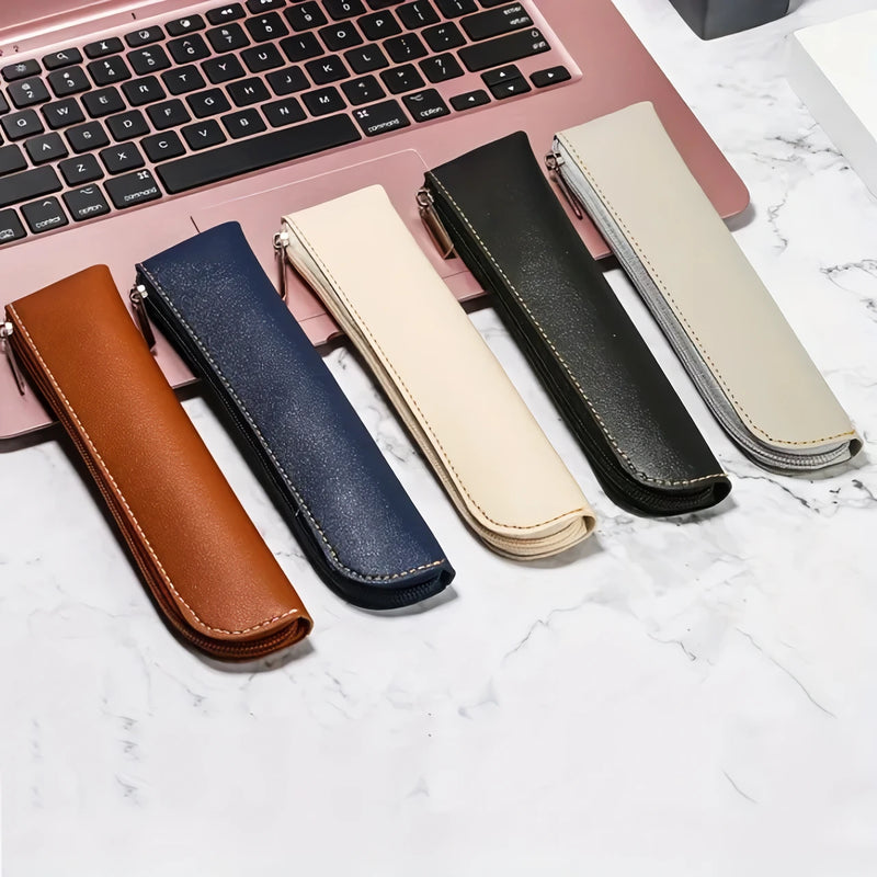 pu leather zipper pencil case, view 7 - MRSLM