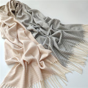 Tie-dye faux cashmere tassel scarf, view 5 - MRSLM