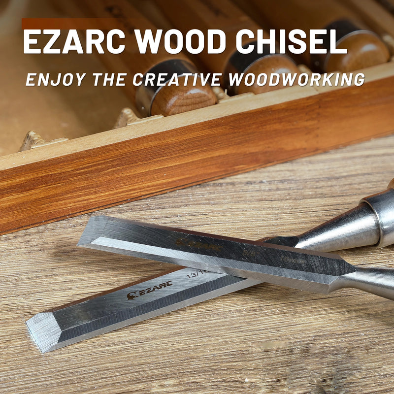 6-piece wood chisel set with wooden case, view 4 - MRSLM