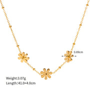golden daisy trio necklace, view 8 - MRSLM