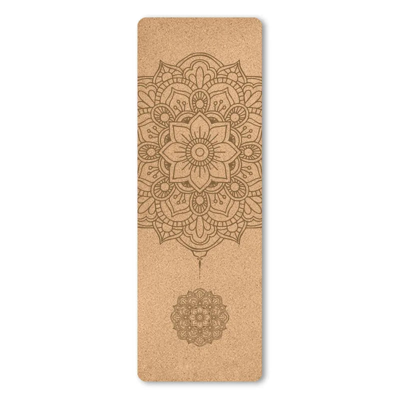 6mm natural cork tpe yoga mat, view 2 - MRSLM