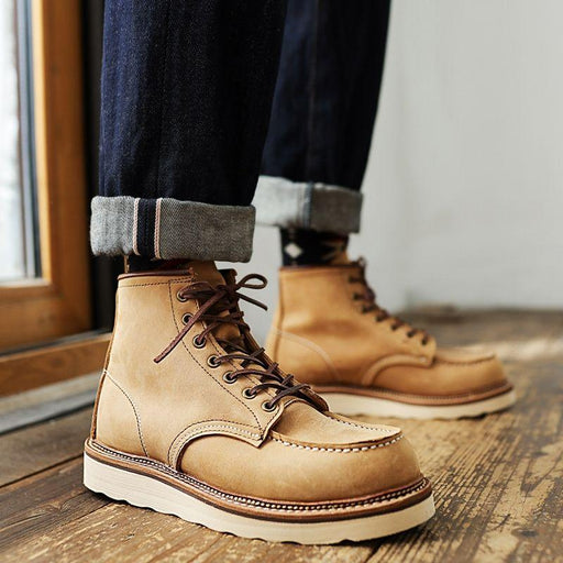 men's handmade leather ankle boots - MRSLM