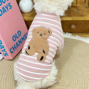 striped teddy bear pet hoodie, view 3 - MRSLM