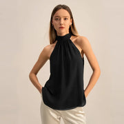 women's silk halter tank top, view 6 - MRSLM
