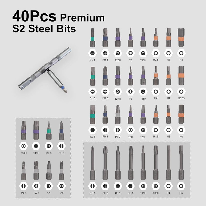 42-in-1 precision ratchet screwdriver set, view 3 - MRSLM
