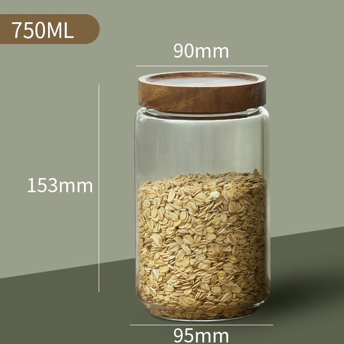 Wood lid glass airtight canisters, view 5 - MRSLM
