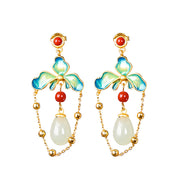 gold-plated magnolia blossom earrings, view 5 - MRSLM