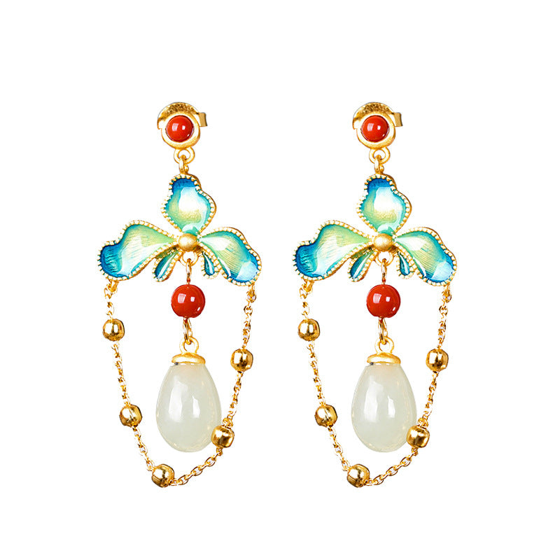 gold-plated magnolia blossom earrings, view 5 - MRSLM