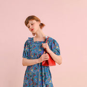 chiffon puff sleeve dress, view 5 - MRSLM