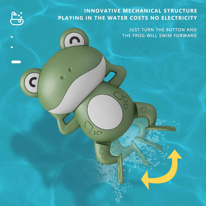 Cute frog clockwork baby bath toy, view 7 - MRSLM