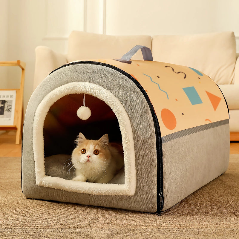 plush pet bed house, view 3 - MRSLM