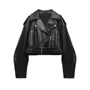 washed motorcycle jacket for women, view 2 - MRSLM
