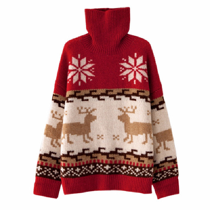 Women's oversized Christmas turtleneck sweater, view 3 - MRSLM
