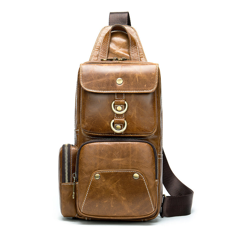 stitched front pocket leather bag - MRSLM