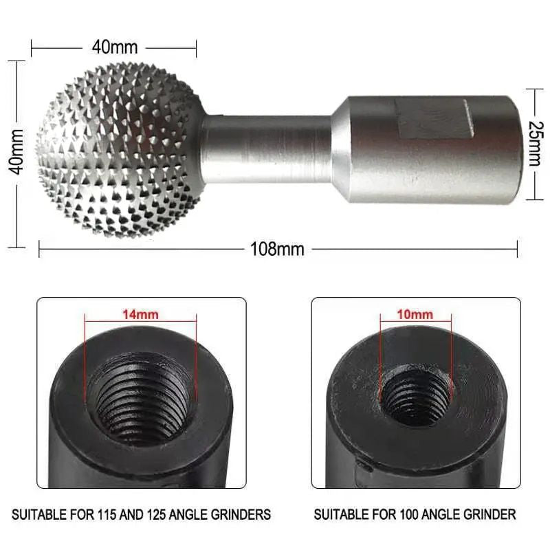 Wood carving grinder attachment, view 3 - MRSLM