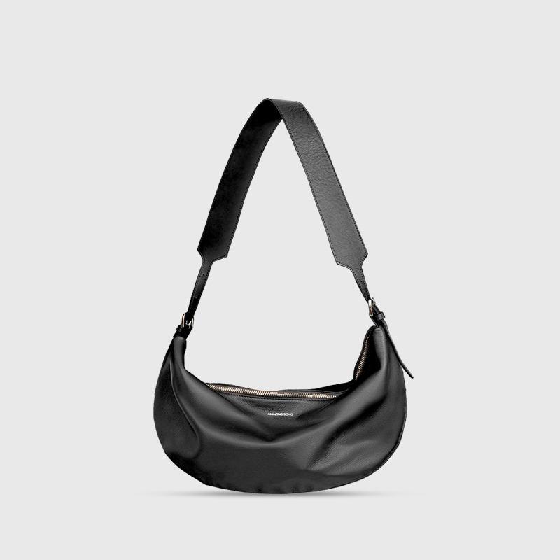 leather crossbody half-moon fanny pack, view 2 - MRSLM