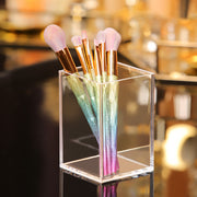 plastic makeup brush holder with acrylic rack, view 4 - MRSLM