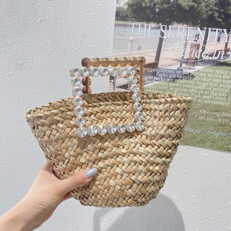 woven vacation style handbag for women - MRSLM