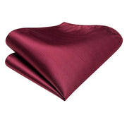 burgundy silk tie set, view 6 - MRSLM