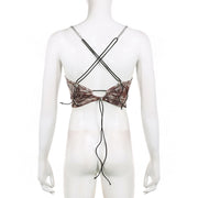 vintage print chain strap camisole, view 4 - MRSLM