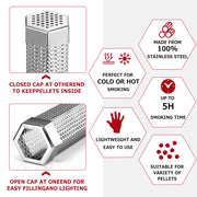 hexagon stainless steel smoker tube, view 7 - MRSLM