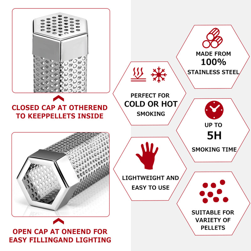 hexagon stainless steel smoker tube, view 7 - MRSLM