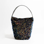 sparkling sequin hobo evening purse, view 3 - MRSLM