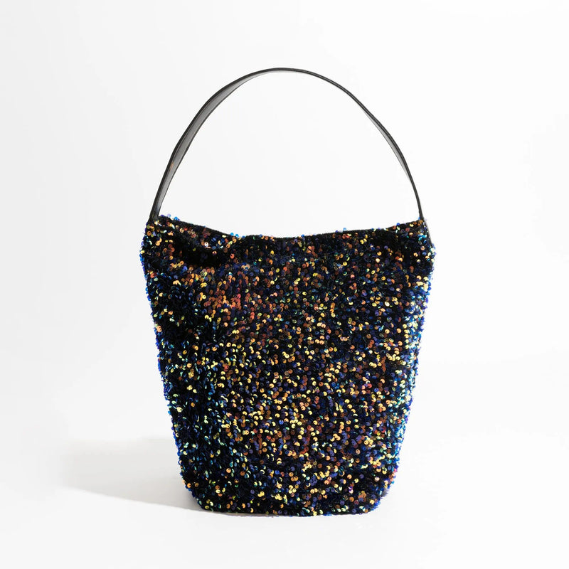 sparkling sequin hobo evening purse, view 3 - MRSLM