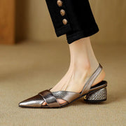 leather pointed toe sandals, view 19 - MRSLM