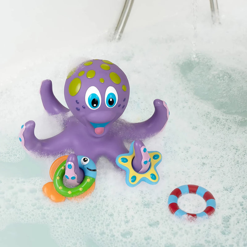 octopus bath toy with ring toss, view 7 - MRSLM