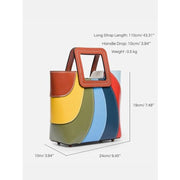 patchwork vegan leather tote, view 7 - MRSLM