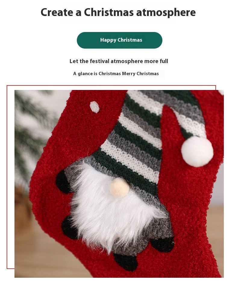 embroidered christmas stocking gift bag, view 9 - MRSLM