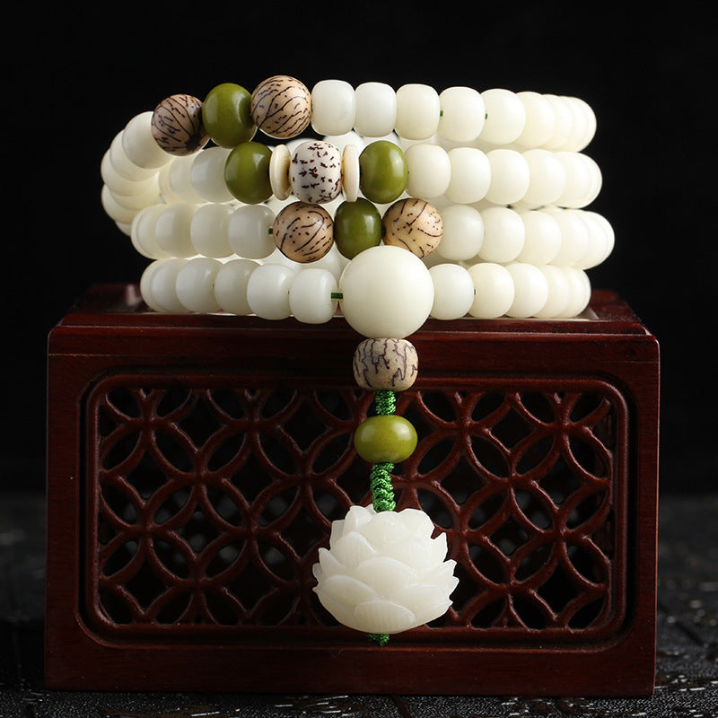 white jade bodhi bracelet, view 4 - MRSLM