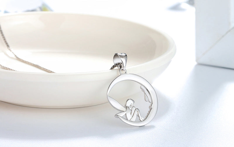 S925 silver angel pendant necklace, view 9 - MRSLM
