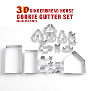 Christmas gingerbread house cookie cutter set, view 9 - MRSLM