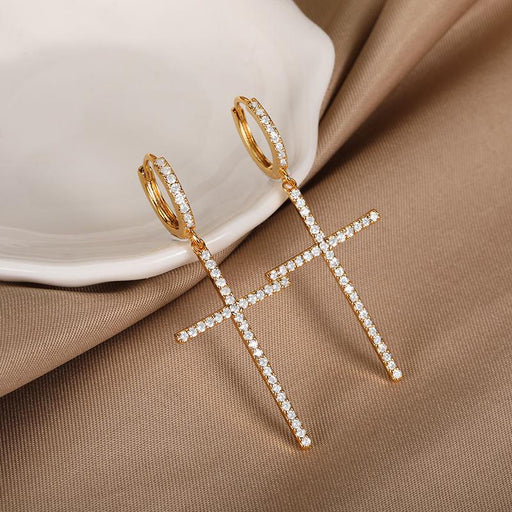 cross dangle earrings - MRSLM