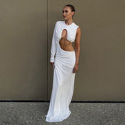pleated white maxi dress - MRSLM