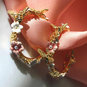 enamel flower petal bee jewelry, view 10 - MRSLM