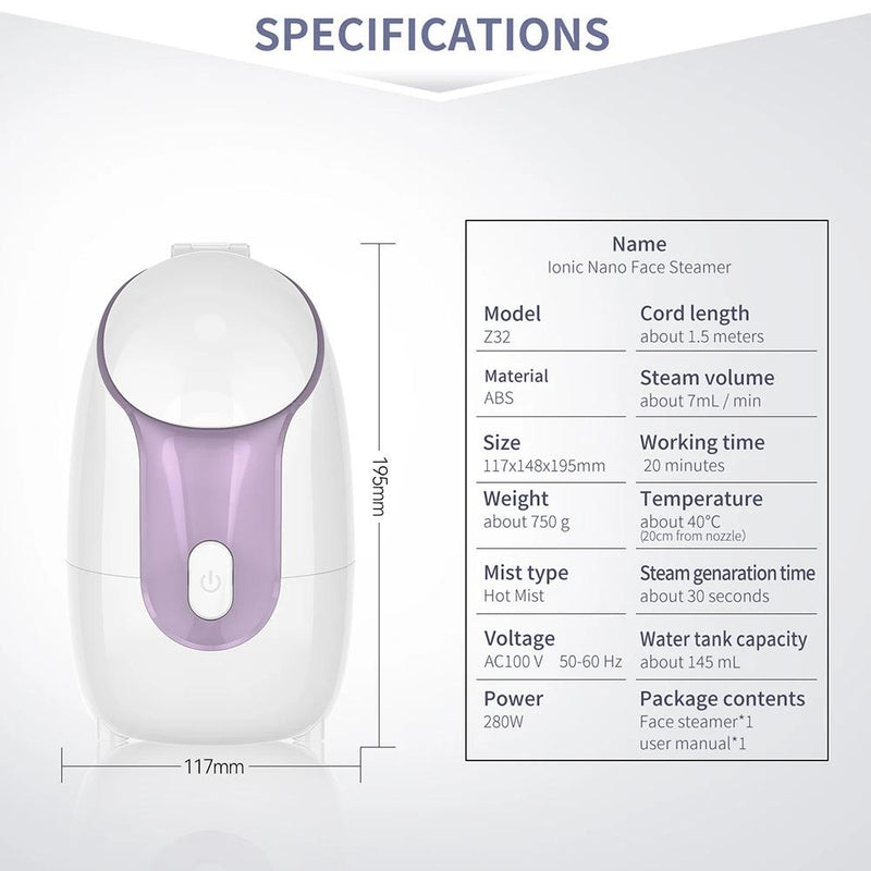 nano hot steam facial sprayer, view 6 - MRSLM