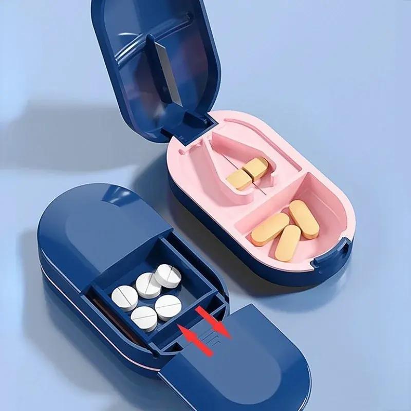 portable 2-in-1 pill cutter and storage box - MRSLM