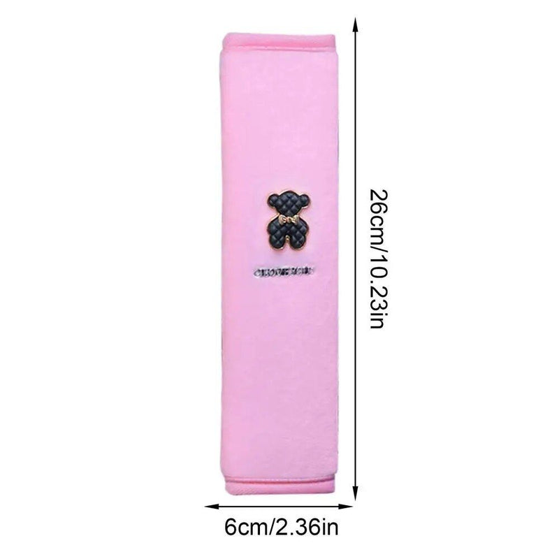 plush cartoon bear seat belt pad, view 3 - MRSLM